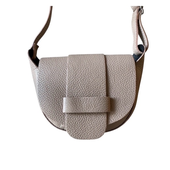 Made in Italy Handbags - Genuine Leather Crossflap Lightweight Crossbody Dusty Rose Bag Made in Italy